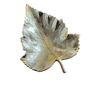 Gold Leaf Trinket Dish Plate Platter